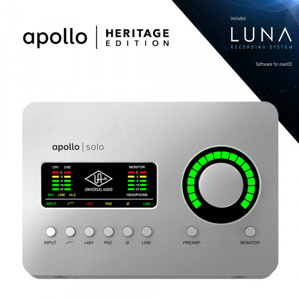 Universal Audio Apollo Solo Thunderbolt 3 Heritage Edition по цене 49 840 ₽