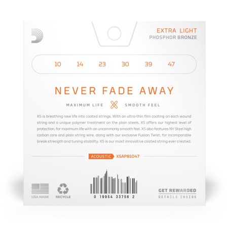 D'Addario XSAPB1047 Set Acoustic Guitar XS Phosphor Bronze, 10-47, Extra Light по цене 2&nbsp;000.00 ₽