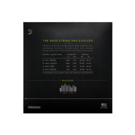 D'Addario NYXL45105 купить за 4 950 ₽ с доставкой по Москве и всей России в интернет-магазине ALL for DJ D'Addario NYXL45105 по цене 4 950 ₽