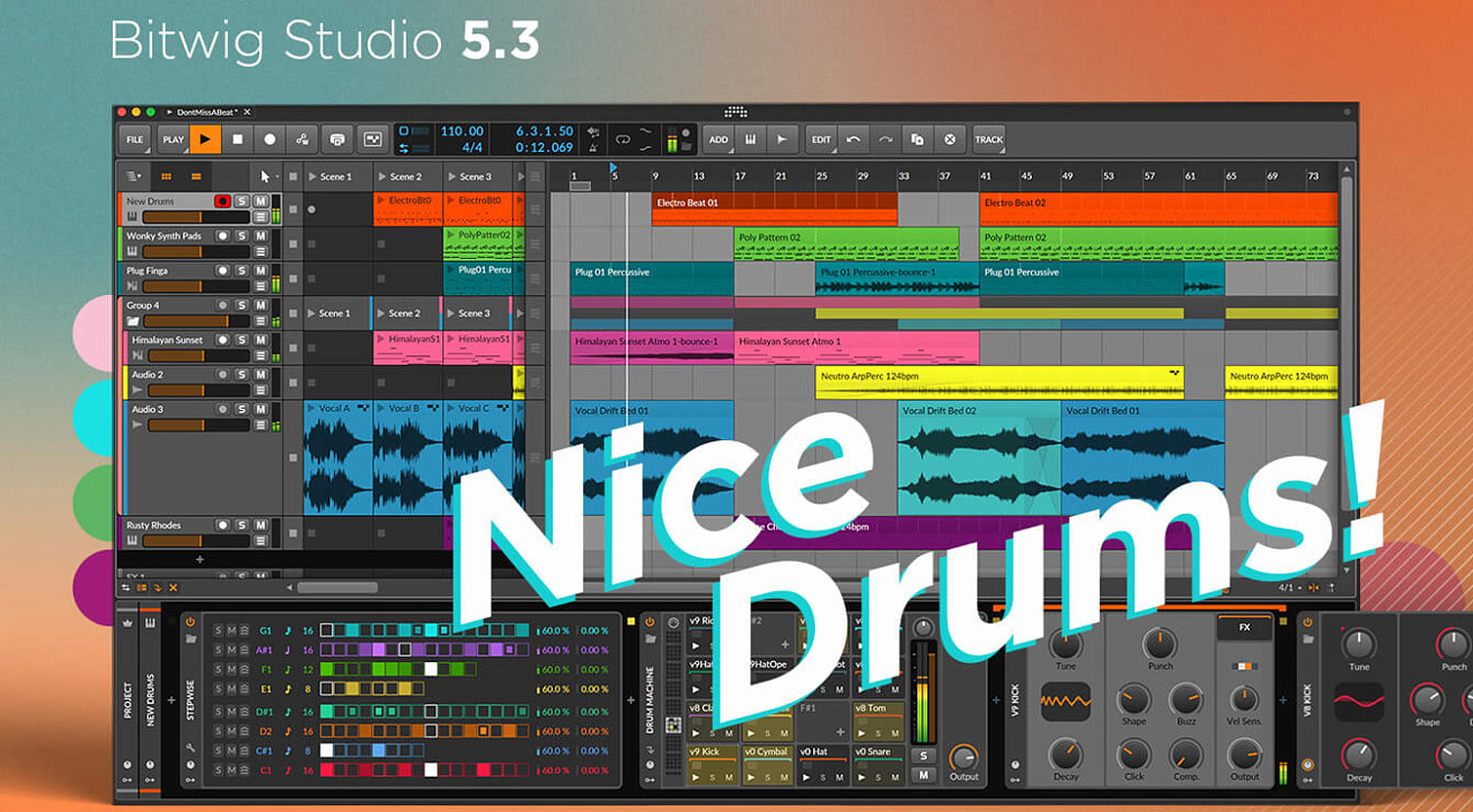 Bitwig Studio | Обновление до версии 5.3 добавляет 25 новых ритм-устройств