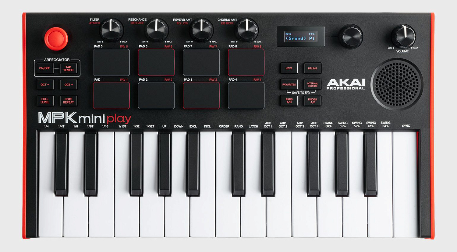 AKAI Professional | MPK mini Play MK3 — обновленный портативный USB-контроллер с клавишами со встроенными звуками и динамиком